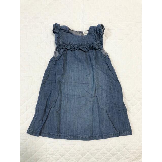 H&M(エイチアンドエム)のH&M ノースリーブデニムワンピース（100cm） キッズ/ベビー/マタニティのキッズ服女の子用(90cm~)(ワンピース)の商品写真