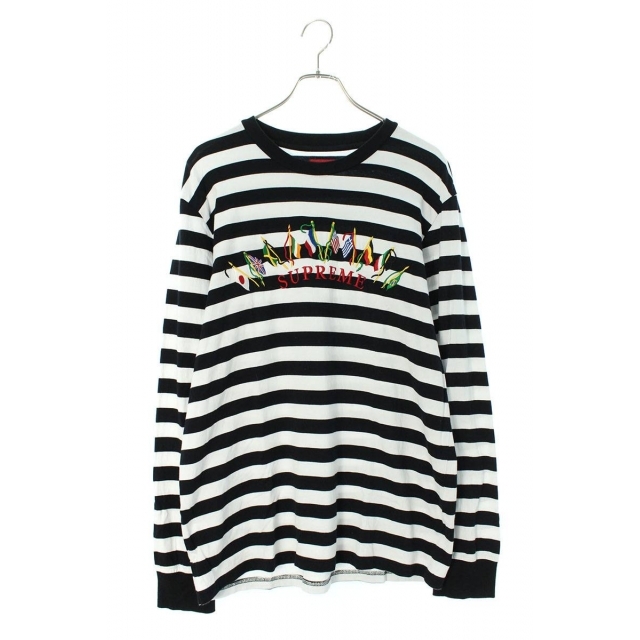 Supreme - シュプリーム 19AW Flags L/S Top ボーダーフラッグロゴ刺繍