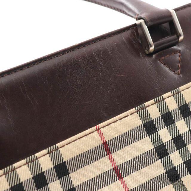 BURBERRY(バーバリー)のバーバリー ノバチェック ハンドバッグ ナイロンキャンバス レザー ベージュ レディースのバッグ(ハンドバッグ)の商品写真