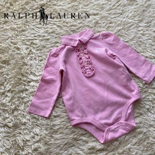 ラルフローレン(Ralph Lauren)の【美品】ラルフローレン　ポロシャツ　ロンパース　カバーオール　長袖　フリル(ロンパース)