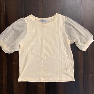 イエローTシャツ(お袖ふんわりシースルー)(Tシャツ(半袖/袖なし))
