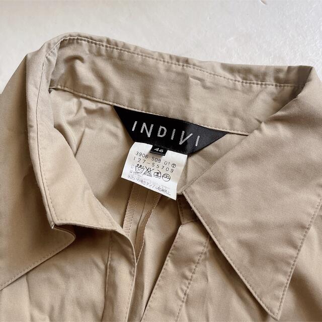 INDIVI(インディヴィ)のシャツワンピース　indivi ロング　ひざ丈　オフィスカジュアル レディースのワンピース(ひざ丈ワンピース)の商品写真