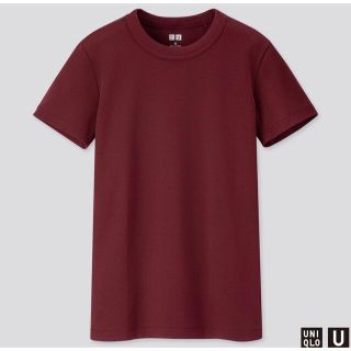 ユニクロ(UNIQLO)のUNIQLO ユニクロ　クルーネックT  ワイン色(Tシャツ(半袖/袖なし))