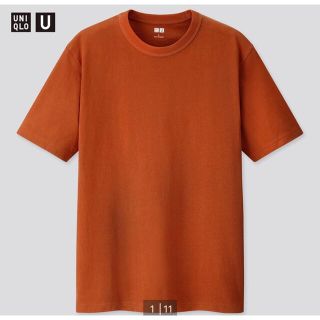 ユニクロ(UNIQLO)のUNIQLO ユニクロ クルーネックT（半袖）　ダークオレンジ(Tシャツ/カットソー(半袖/袖なし))