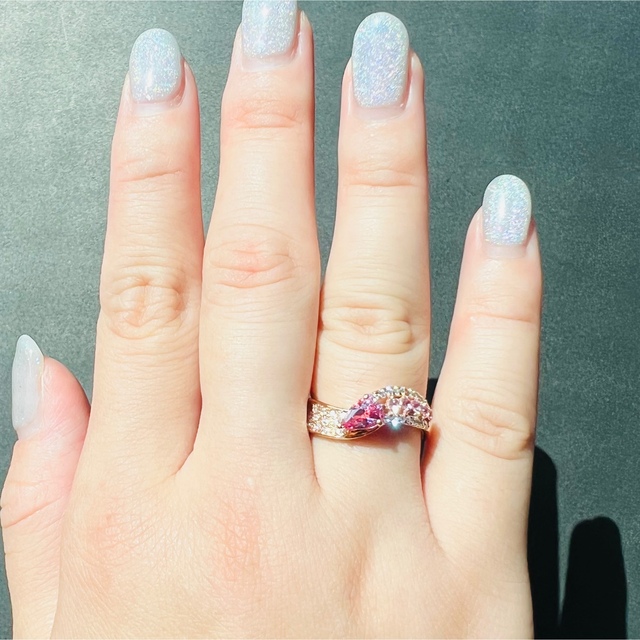 新入荷 新作☆K18PGパパラチアサファイアリングPS:0.726ct D:0.16ct 新入荷 新作☆K18PGパパラチアサファイアリングPS:0.726ct D:0.16ct