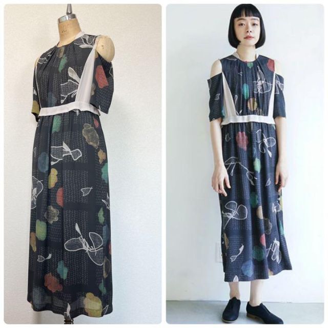 【極美品】ohta オオタ imo navy dress ワンピース　W1レディース