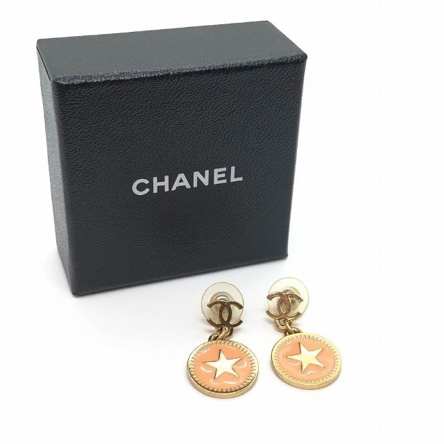 CHANEL シャネル ピアス ココマーク スター サークルプレート ゴールド