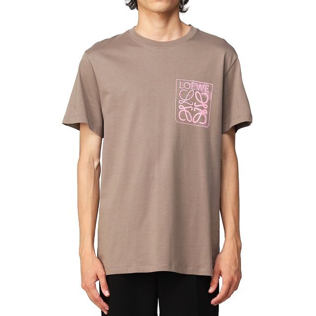 サイズ LOEWE - 5 LOEWE ワームグレー アナグラム ロゴ刺繍 Tシャツ