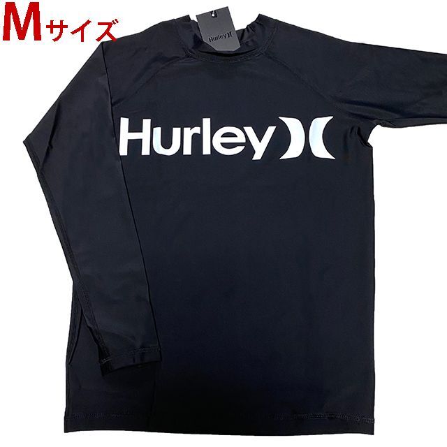 Hurley ラッシュガード ハーレー 長袖 白 メンズMサイズ 黒ブラック