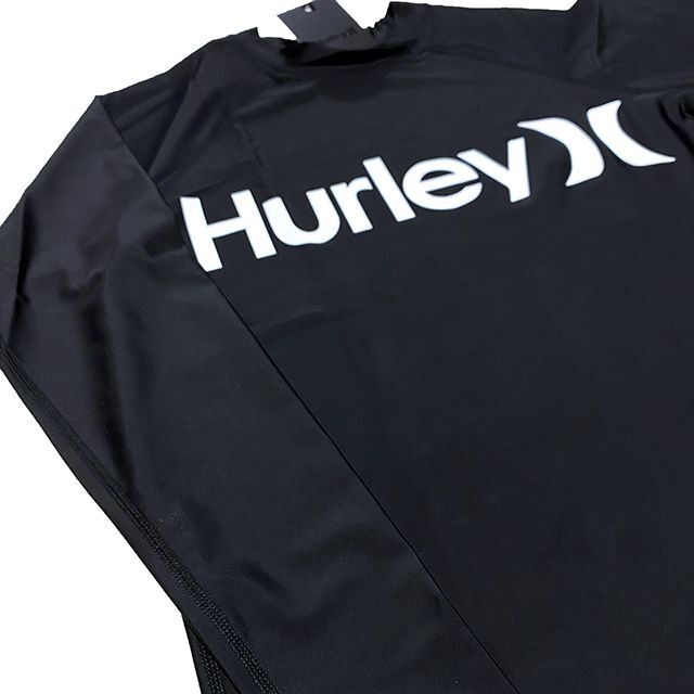 Hurley(ハーレー)のHurley ラッシュガード ハーレー 長袖 白 メンズMサイズ 黒ブラック メンズの水着/浴衣(水着)の商品写真