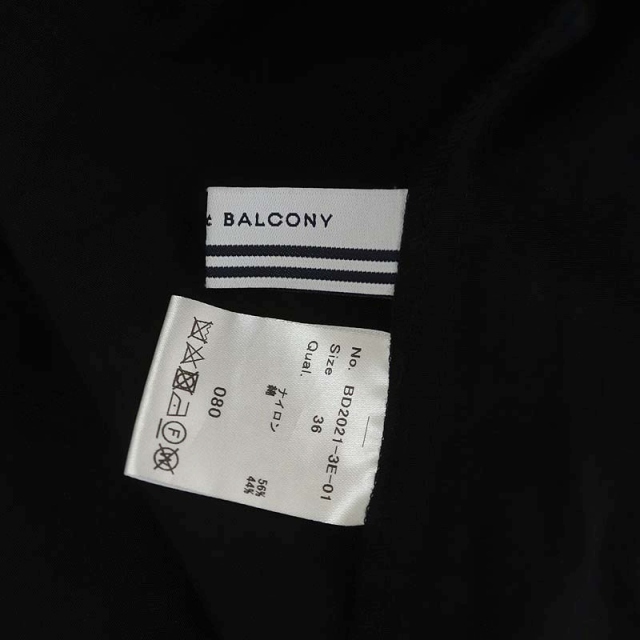 BORDERS at BALCONY(ボーダーズアットバルコニー)のボーダーズアットバルコニー ロングドレス ワンピース サブリナ 五分袖 36 黒 レディースのワンピース(ロングワンピース/マキシワンピース)の商品写真