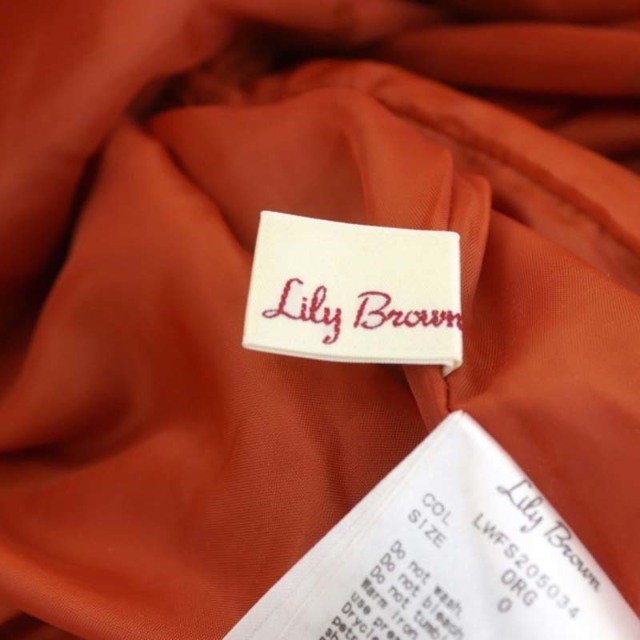 Lily Brown(リリーブラウン)のリリーブラウン 20AW ウール混ミディスカート タイト フリンジ 0 オレンジ レディースのスカート(ロングスカート)の商品写真