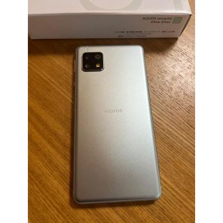 アクオス(AQUOS)の◆値下げ◆SIM解除◆AQUOS sense5G A004SH オリーブシルバー(スマートフォン本体)