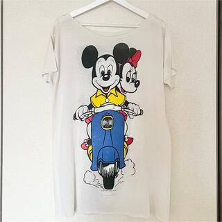 ディズニー(Disney)のDisney ミッキーミニー ヴィンテージTシャツ(Tシャツ(半袖/袖なし))
