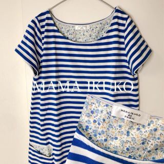 ママイクコ(MAMAIKUKO)の青×白のボーダー⭐︎ワンピース⭐︎ママイクコ(ひざ丈ワンピース)