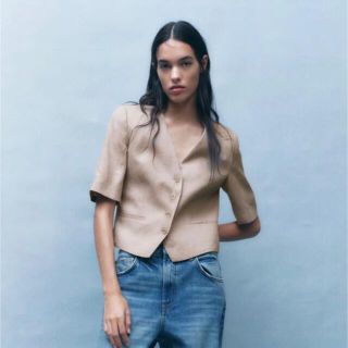 ZARA リネン半袖ジャケット