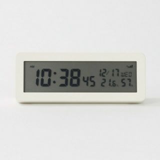 ムジルシリョウヒン(MUJI (無印良品))の■新品■ 無印良品 デジタル電波時計(大音量アラーム機能つき)／ホワイト(置時計)