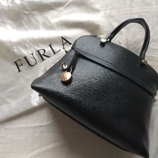 フルラ(Furla)の保存袋付き♡ FURLA パイパー　トートバッグ　ハンド　黒　ブラック(ハンドバッグ)