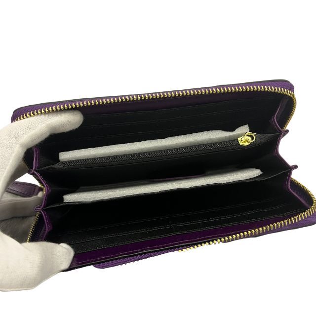 高級長財布 牛革パープル クロコダイル型押し | tradexautomotive.com