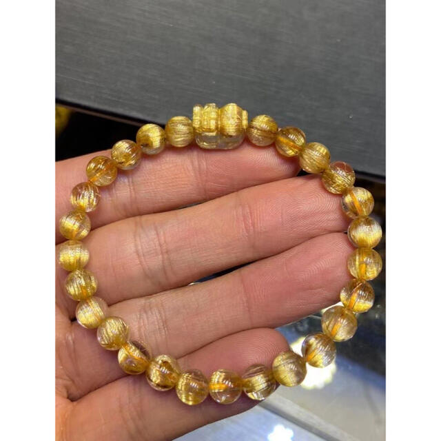 ⭐︎【天然】タイチンルチルクオーツ ブレスレット 6.5mm-