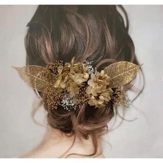 ドライフラワー髪飾りヘアアクセサリー(バレッタ/ヘアクリップ)