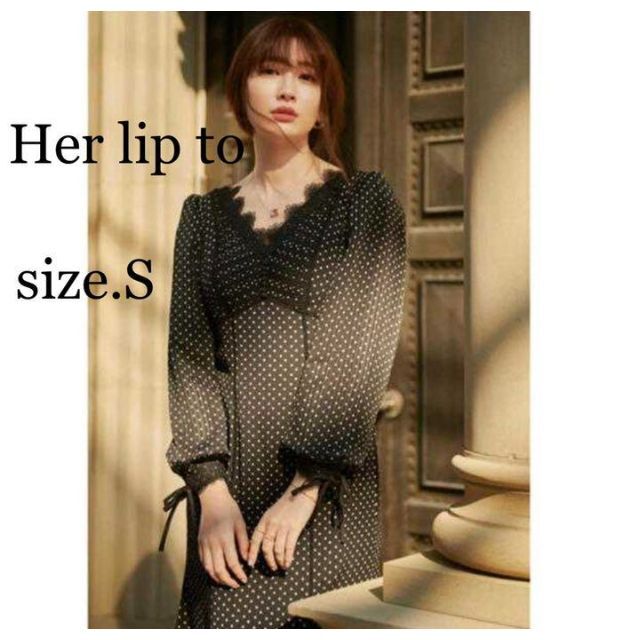 【美品】Her lip to／ハーリップトゥ　レースワンピース　ドレス　ブラック