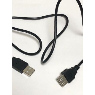 USB延長ケーブル USB-A メス - オス USB2.0 ブラック 80cm(PCパーツ)