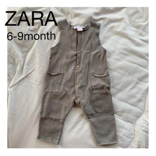 ザラ(ZARA)の※ah様※コットンオーバーオールとベビーハット(ロンパース)