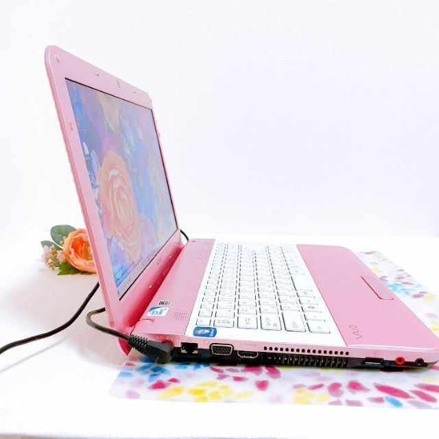 かわいい♪人気のSONYVAIOのダイヤ柄ピンクノートパソコン