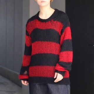 アンユーズド(UNUSED)のSUGARHILL 21AW MOHAIR LOOSE STRIPE KNIT(ニット/セーター)