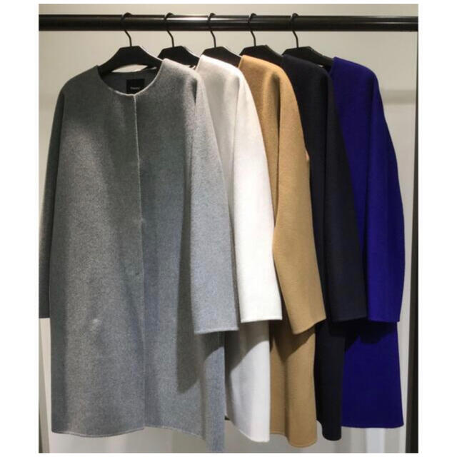 Theory 18aw ノーカラーコート95cmゆき丈