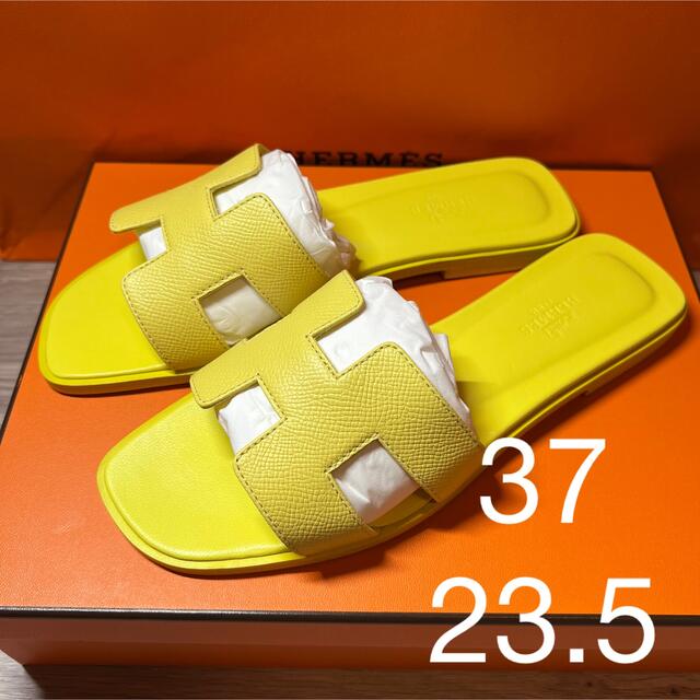超美品の Hermes - 23.5 【新品未使用】エルメス オラン 黄色 37