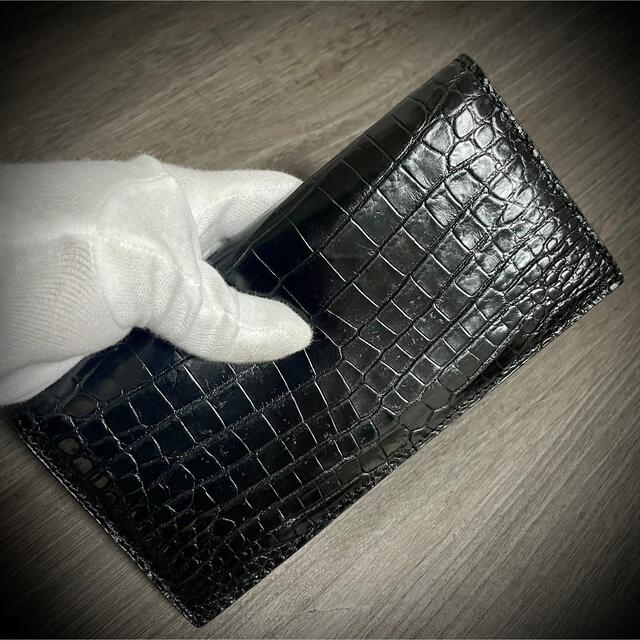 IP65防水 【無双】高級 クロコダイル 長財布 小銭入れ無 札入れ