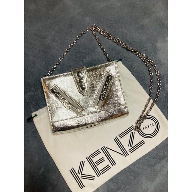 KENZO(ケンゾー)の最終値下げ☆KENZO ケンゾー チェーンウォレットバッグ メタリックシルバー レディースのバッグ(ショルダーバッグ)の商品写真