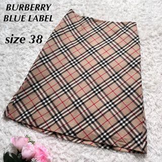 バーバリーブルーレーベル(BURBERRY BLUE LABEL)のyaya 様専用バーバリー　ノバチェック　　Aライン　ウール　裏地付き　38(ひざ丈スカート)