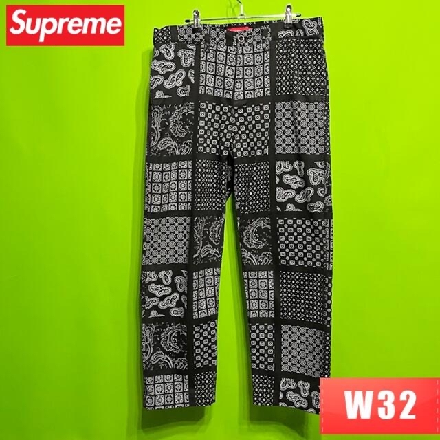 supreme Paisley Grid Chino Pant カーキ