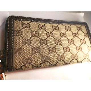 Gucci - GUCCI グッチ 長財布 GG柄 バンブーチャック 美品の通販 by