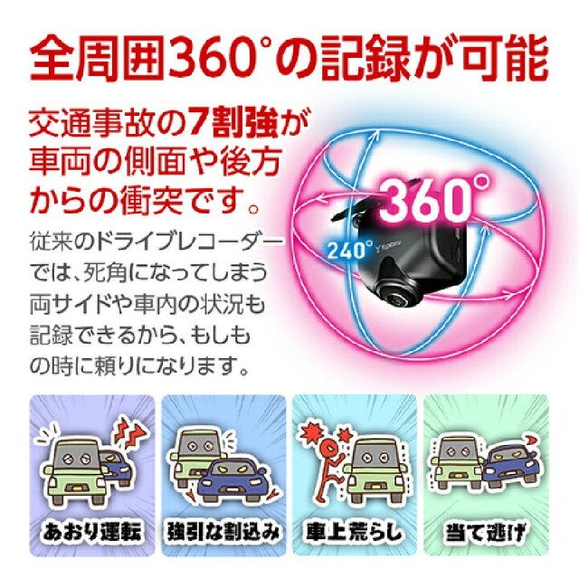 全周囲360度 ユピテル ドライブレコーダー Q-21c 全周囲360度 ユピテル ドライブレコーダー Q-21c