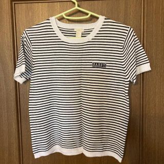 フォーエバートゥエンティーワン(FOREVER 21)のフォーエバー21  ボーダー　サマーニット　トップス(カットソー(半袖/袖なし))