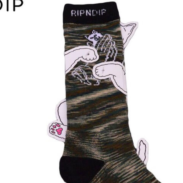 RIPNDIP ソックス　靴下 Praying Hands socks グリーン メンズのレッグウェア(ソックス)の商品写真