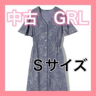 グレイル(GRL)の【中古】2Way花柄フレアワンピースカーディガン　ブルー  GRL(ロングワンピース/マキシワンピース)