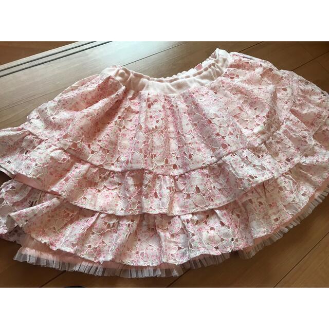 mezzo piano(メゾピアノ)のメゾピアノ　フリルスカート　花柄 キッズ/ベビー/マタニティのキッズ服女の子用(90cm~)(スカート)の商品写真