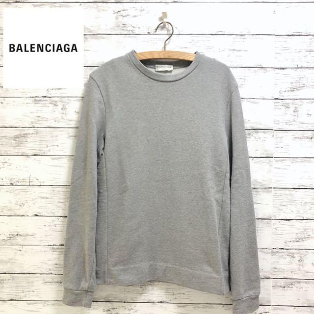 トップスBALENCIAGA◆バレンシアガ　バックロゴ　スウェット トレーナー　グレー