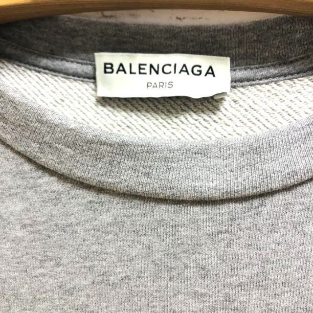 BALENCIAGA◆バレンシアガ バックロゴ スウェット トレーナー グレー