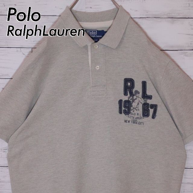 XL ポロ バイ ラルフローレン ワッペン刺繍ロゴ 鹿子 半袖 ポロシャツ RL
