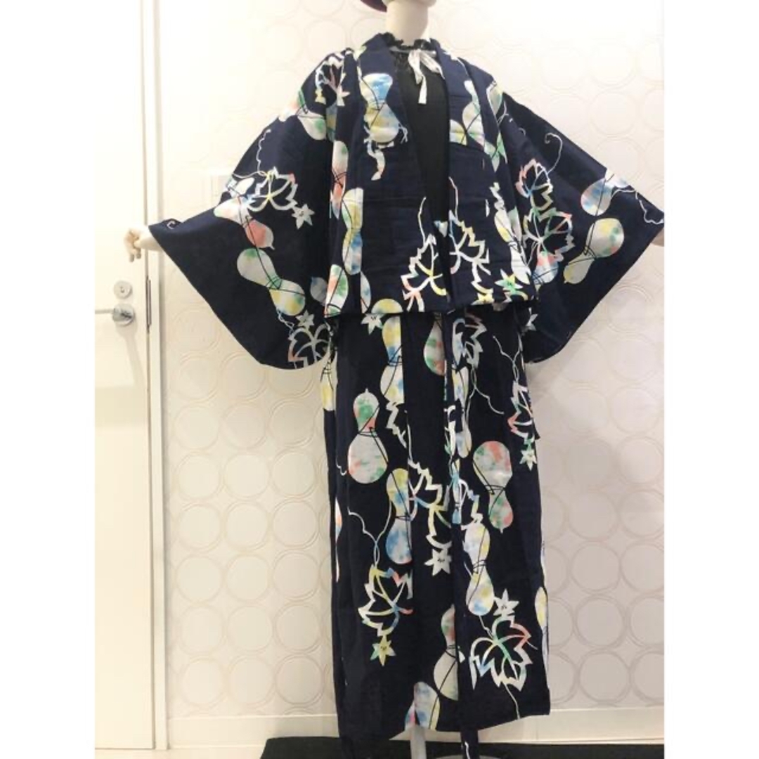 浴衣リメイク ひょうたん 瓢箪 ショート丈羽織 ロングスカートの 浴衣リメイク ひょうたん 瓢箪 ショート丈羽織 ロングスカートの
