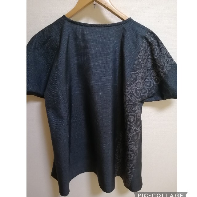 SOLD　着物リメイク　ブラウス　大島紬 レディースのトップス(シャツ/ブラウス(半袖/袖なし))の商品写真