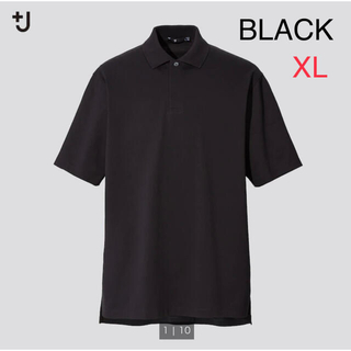 ユニクロ(UNIQLO)の新品 UNIQLO +Jリラックスフィットポロシャツ ブラックXL(ポロシャツ)