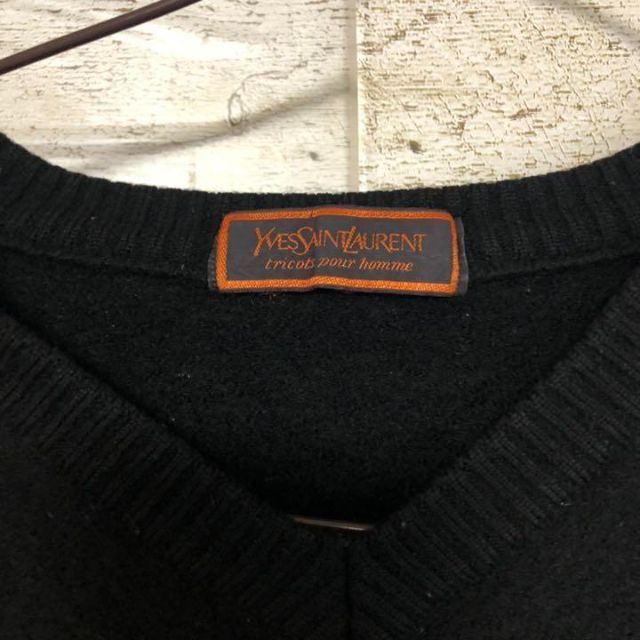 Yves Saint Laurent Beaute(イヴサンローランボーテ)のヴィンテージ イヴサンローラン◆YSL刺繍 ウール100% ニット セーター レディースのトップス(ニット/セーター)の商品写真