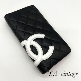 シャネル(CHANEL)の美品！シャネル　カンボンライン　ラムスキン　長財布(財布)